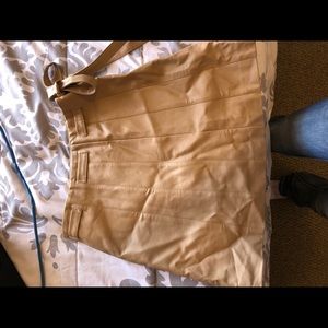 Beige leather skirt